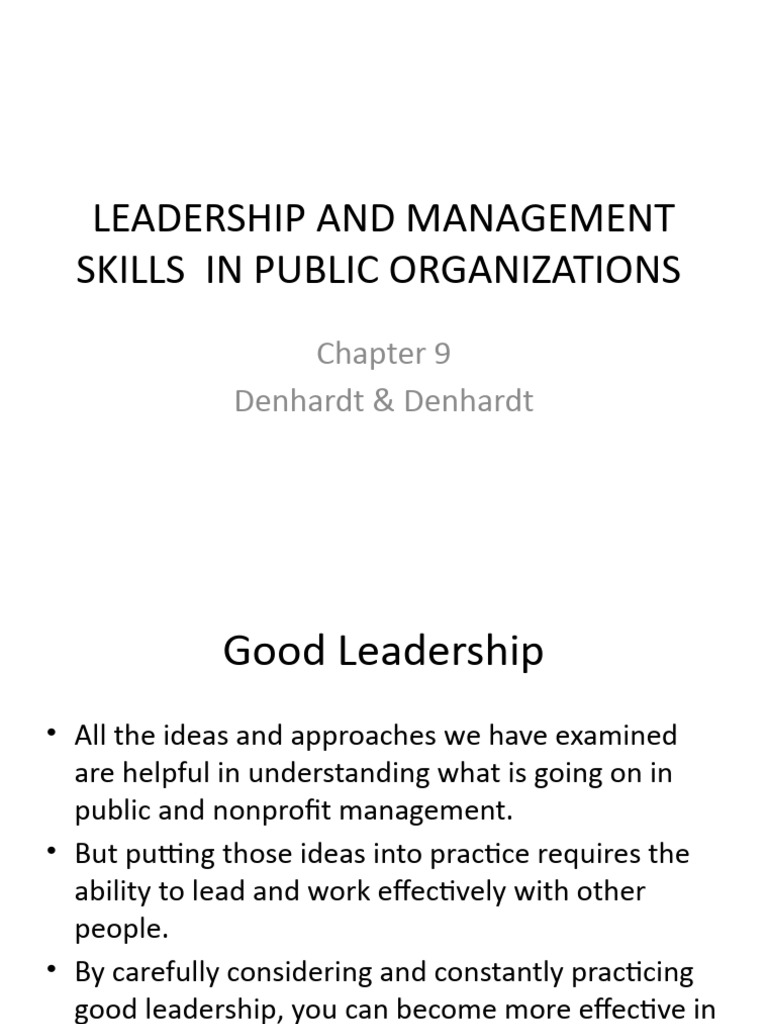 Leadership Skills in Public Organizations | PDF | Leadership | Power ...