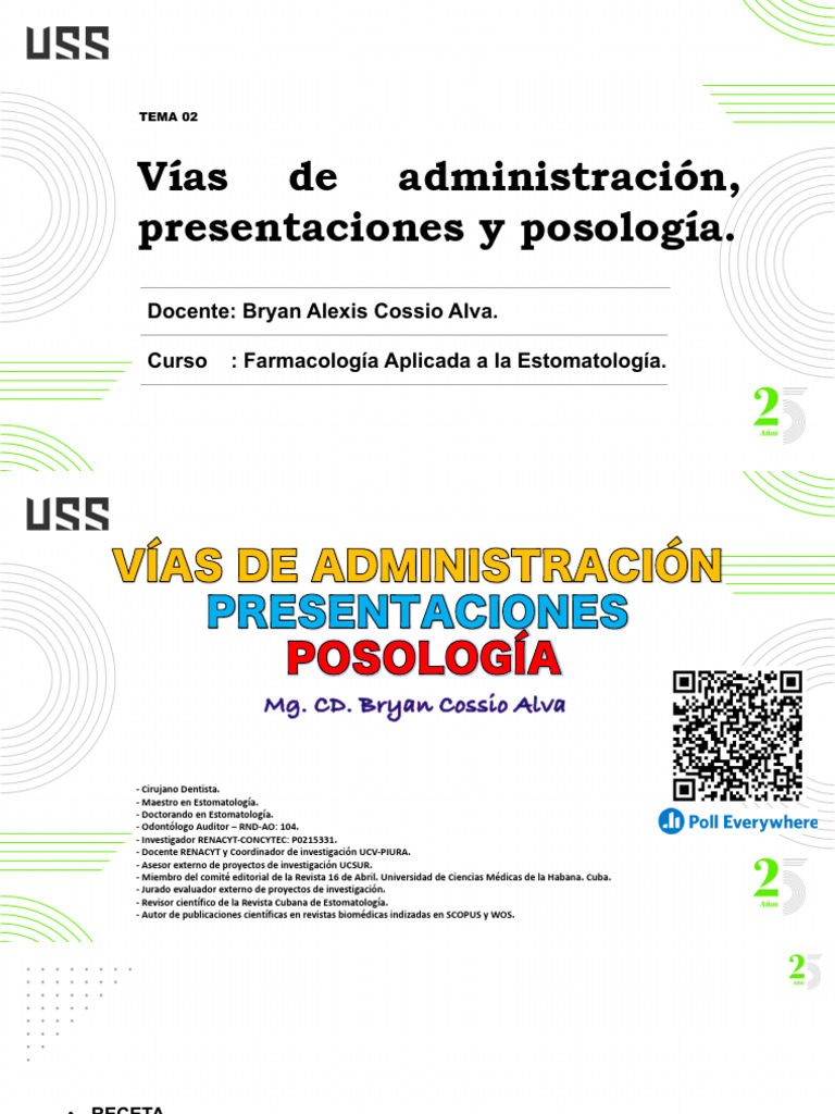 Vías de Administración y Posología en Farmacología | PDF | Medicamentos ...