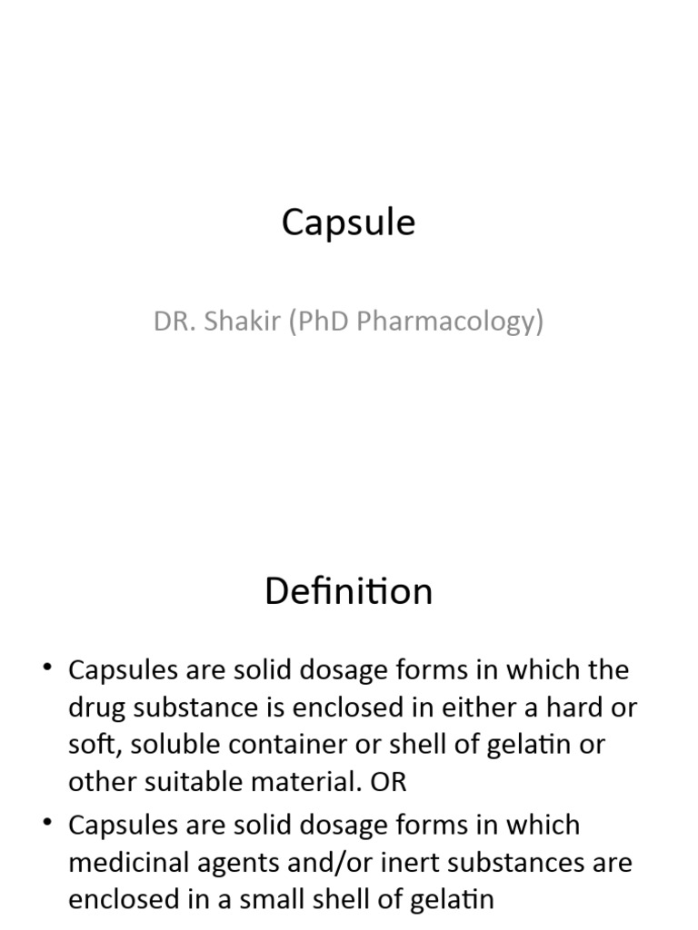 Capsule | PDF | Chemical Substances