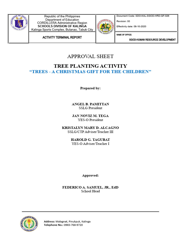 Kalinga Tree Planting Activity Report | PDF | Sustainability | Trees