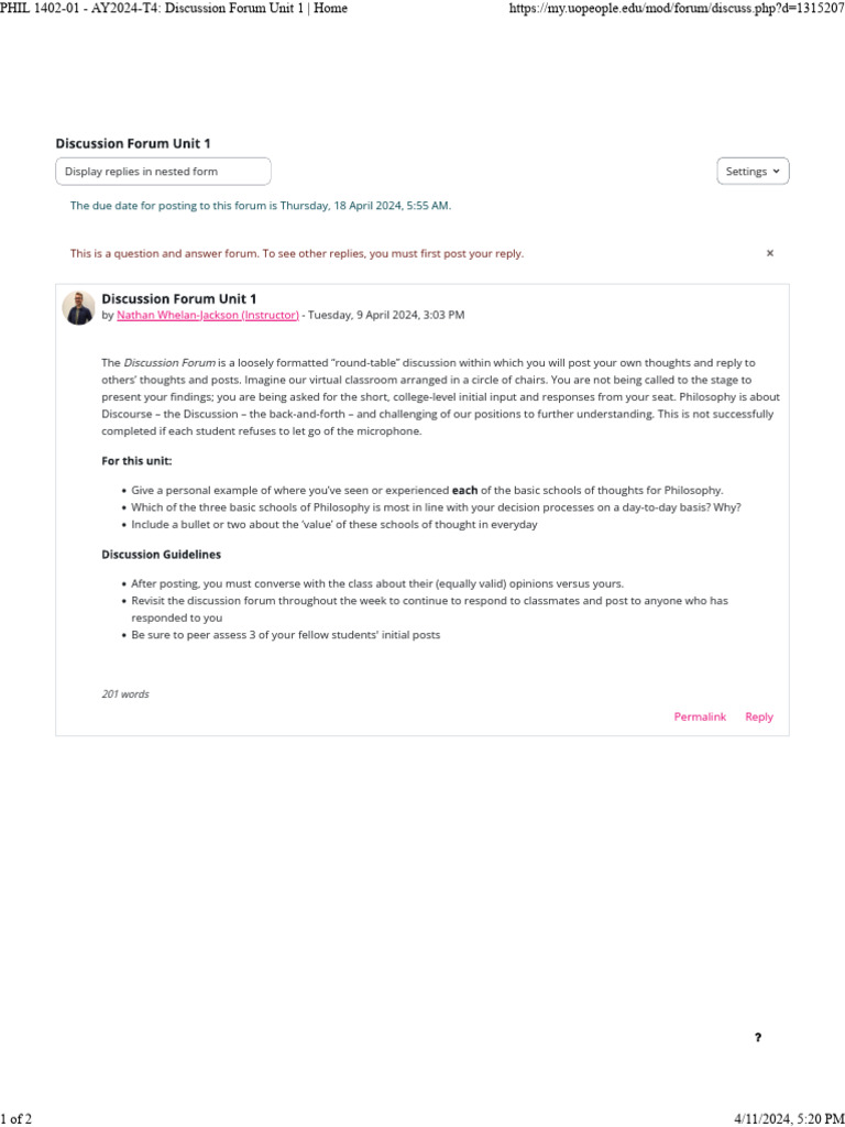 Philosophy Discussion Forum Guidelines | PDF | Liberal Arts Education ...