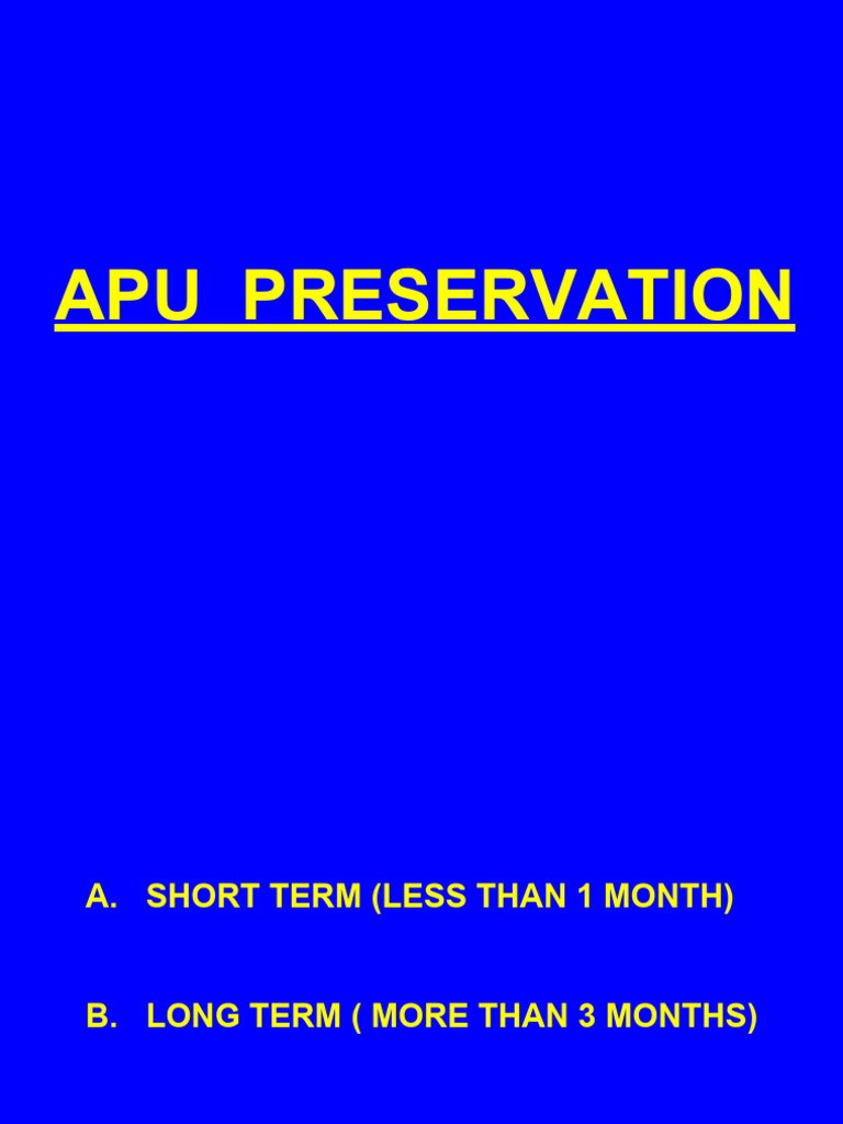 APU Short-Term Preservation Guide | PDF | Technology & Engineering