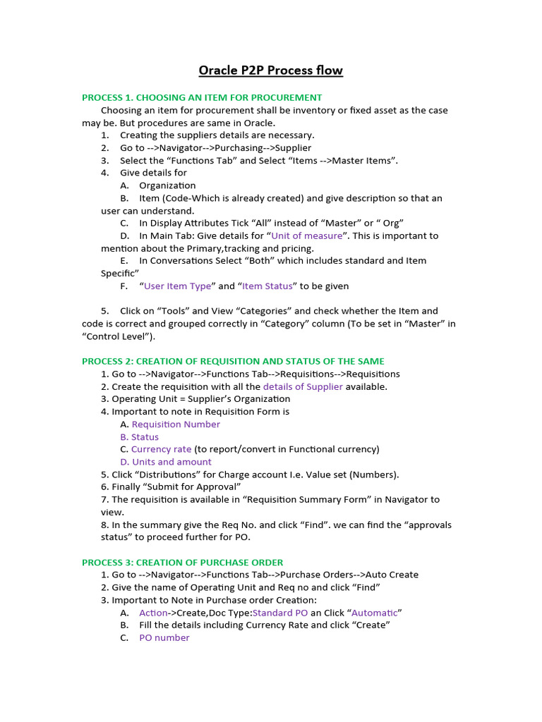 Oracle P2P Process Overview | PDF | Receipt | Business