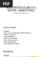 Biostatistics, Scope and Objectives 2