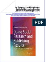 Doing Social Research and Publishing Results A Guide To Non Native English Speakers Candauda Arachchige Saliya Full Chapter