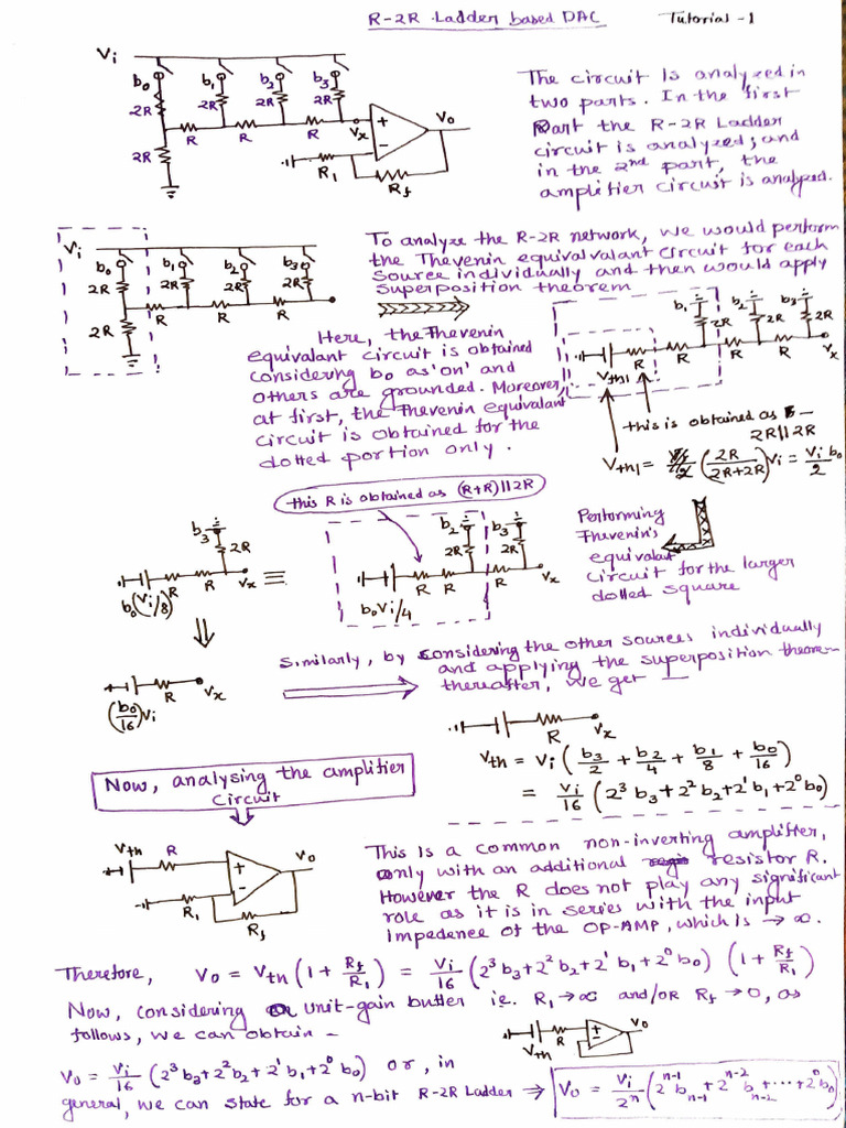 R-2R Ladder DAC Circuit Analysis | PDF