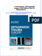 Operative Techniques Orthopaedic Trauma Surgery 2Nd Edition Emil H Schemitsch Download PDF Chapter