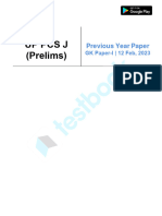 UP PCS J (Prelims) Exam GK Official Paper-I (Held On - 12 Feb, 2023)