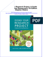 Doing Your Research Project A Guide For First Time Researchers 7Th Edition Stephen Waters full chapter