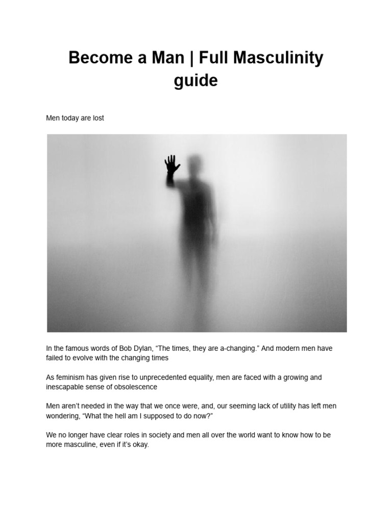 Become a Man _ Full Masculinity Guide | PDF | Masculinity