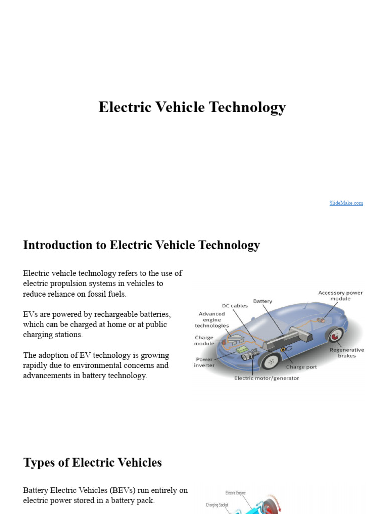 Overview of Electric Vehicle Technology | PDF | Electric Vehicle | Plug ...