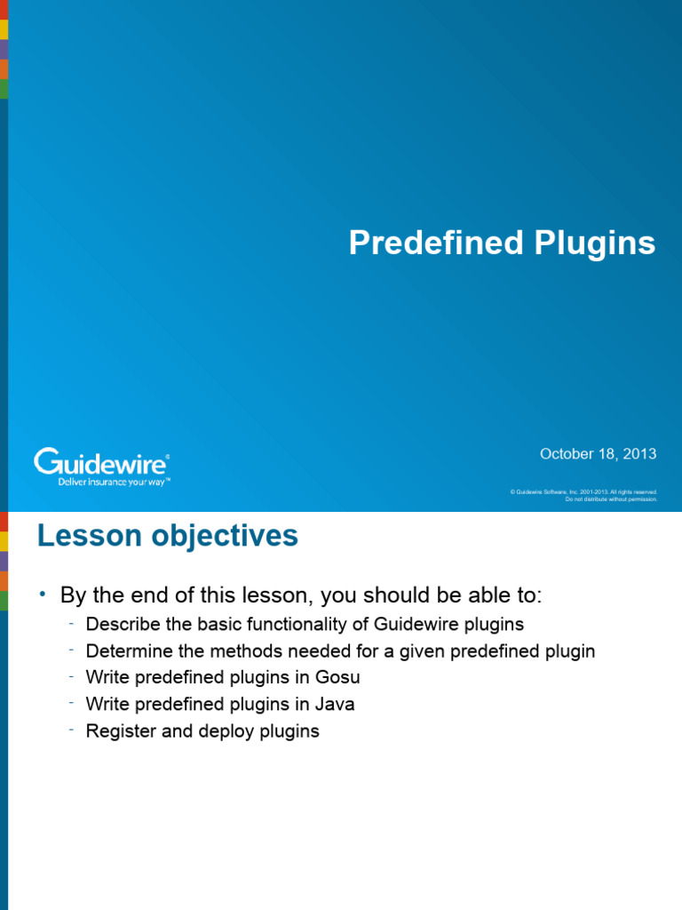 Guidewire Plugin Development Guide | PDF | Java (Programming Language ...