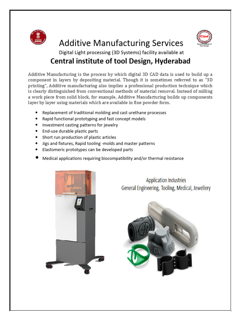 Additive Manufacturing Services in Hyderabad | PDF | 3 D Printing ...
