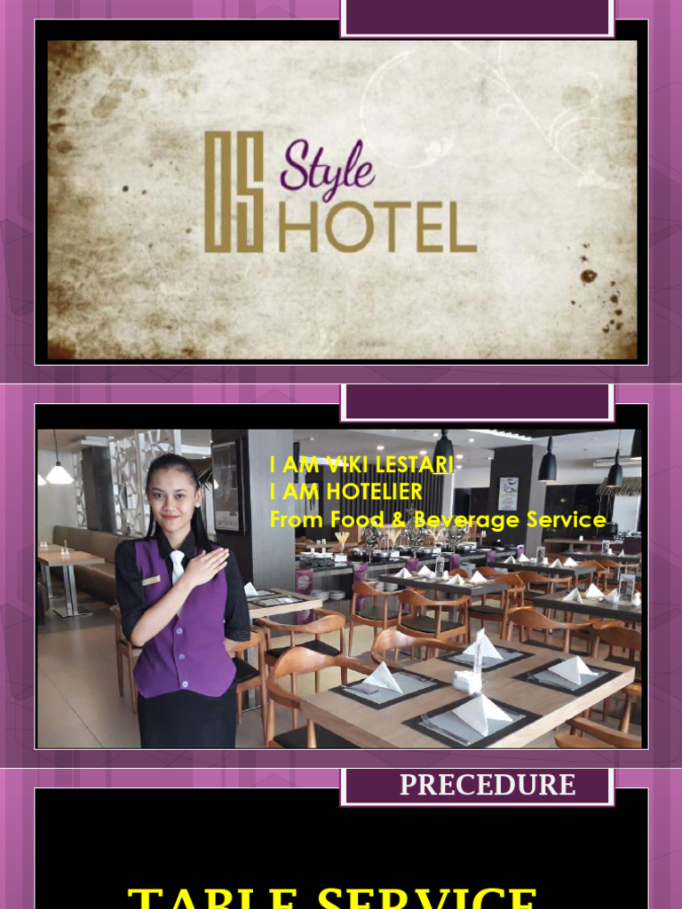 Prosedur Table Service di Restoran | PDF