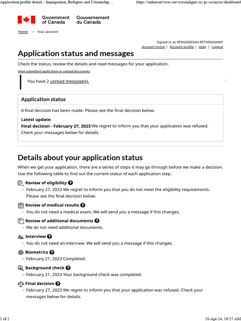 Application - Profile Details - Immigration, Refugees and Citizenship ...