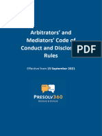 Arbitrators' and Mediators' Code of Conduct and Disclosure Rules - Presolv360