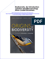 Origins of Biodiversity An Introduction To Macroevolution and Macroecology 1St Edition Lindell Bromham Download PDF Chapter