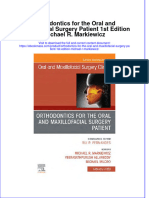 Orthodontics For The Oral and Maxillofacial Surgery Patient 1St Edition Michael R Markiewicz Download PDF Chapter