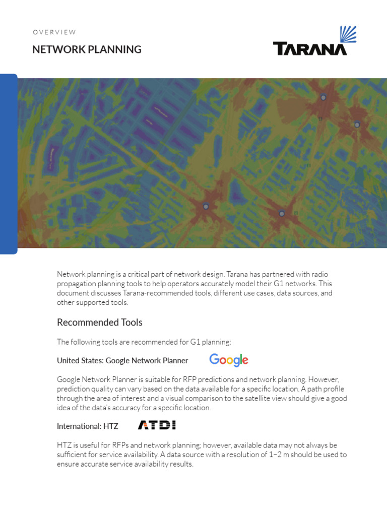 Tarana Network Planning Overview 2402 00b Pdf Accuracy And