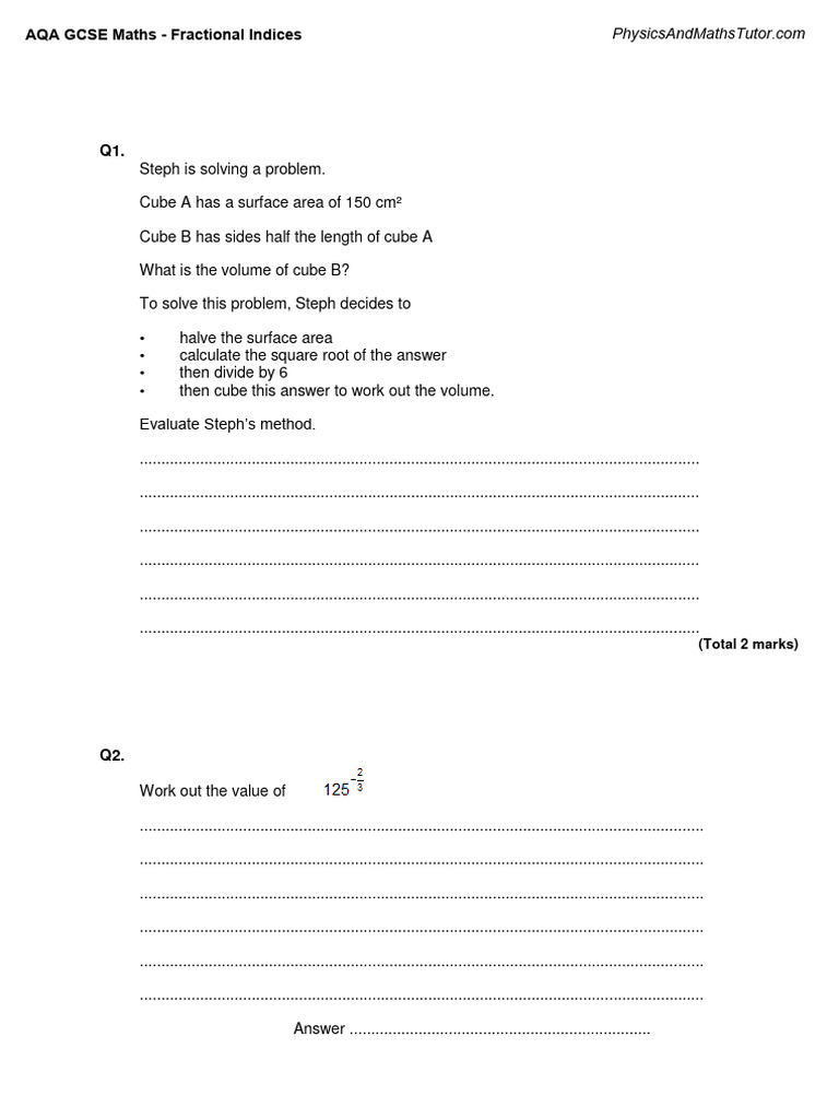 Fractional Indices Qp Pdf Sphere Elementary Mathematics