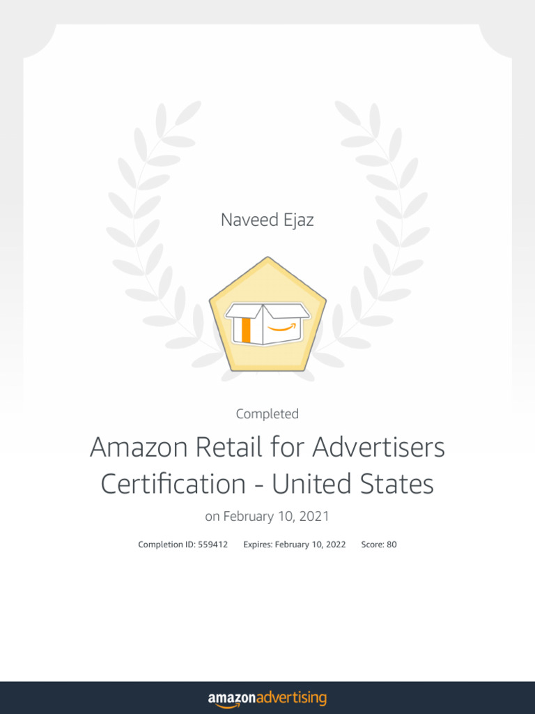 Amazon Retail For Advertisers Certification Learning Console PDF