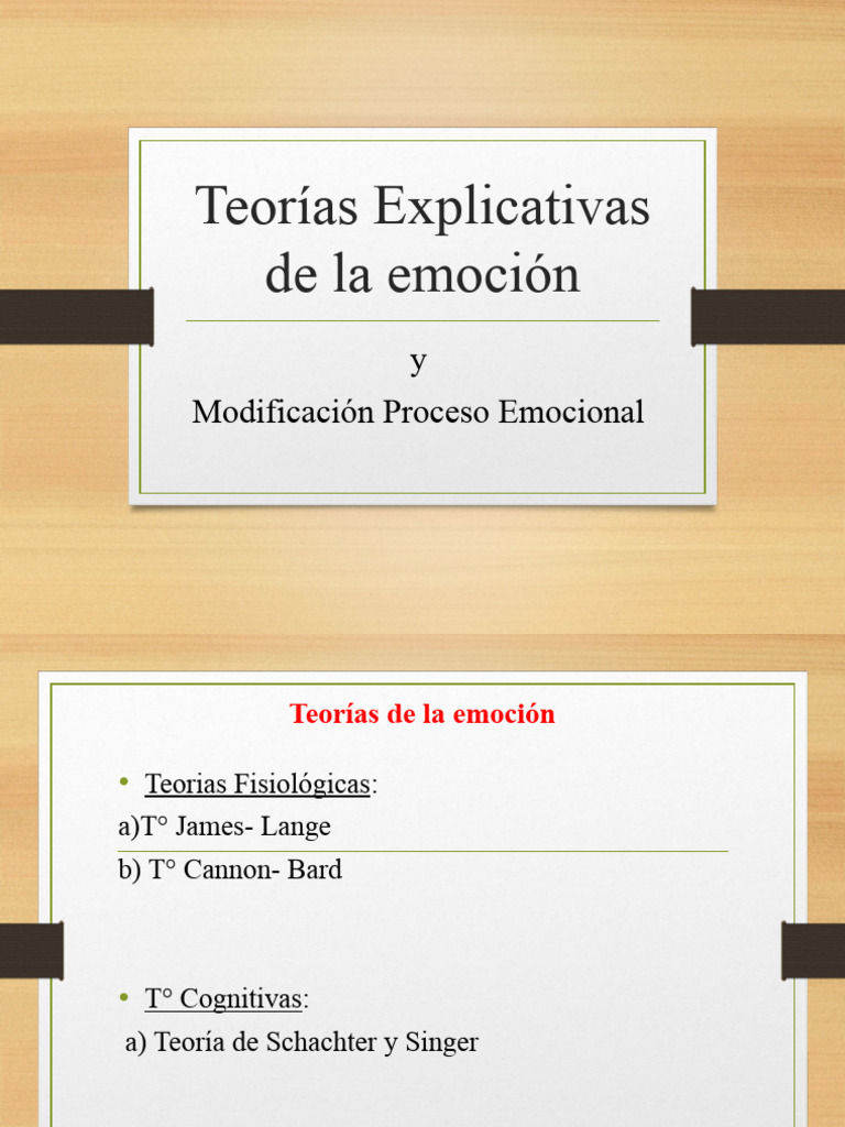 Teoria Emociones y Modificación Emocional | PDF | Las emociones ...