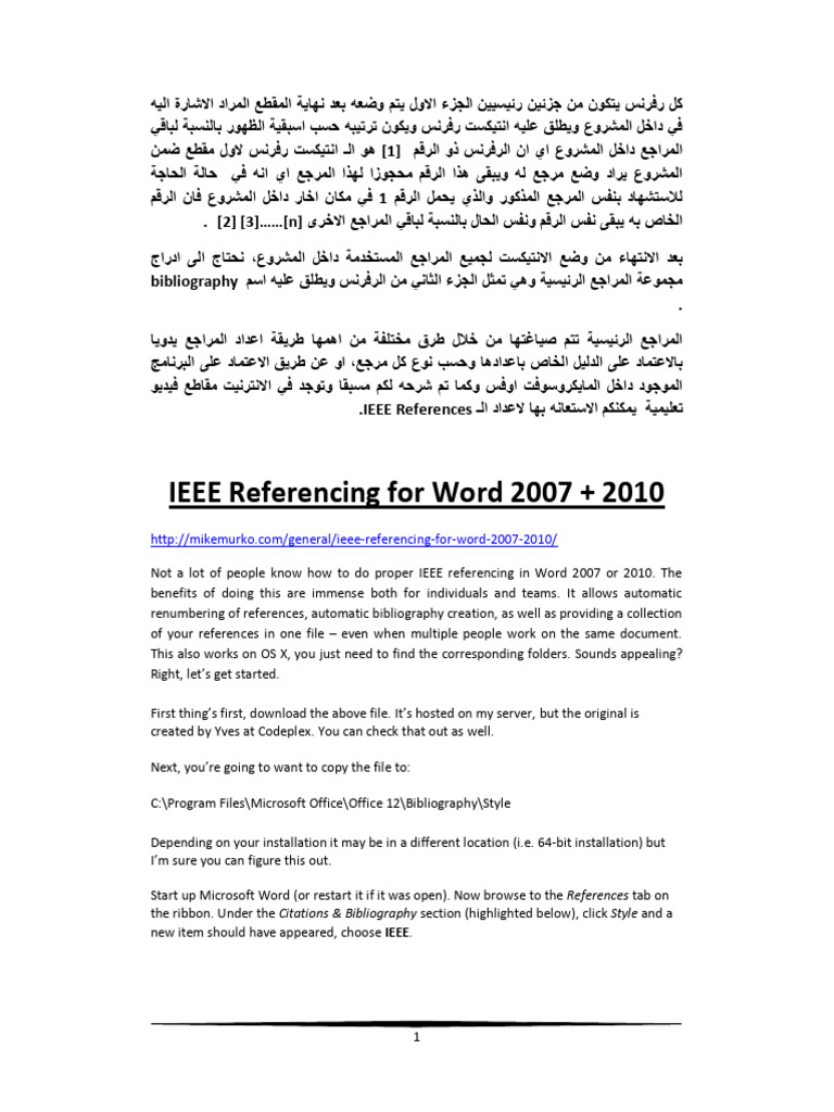 IEEE Referencing Guide for Projects | PDF | Thesis | Citation