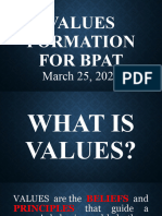 Values Formation BPAT Malaya