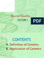 Definition of Genetics& Application of Genetics