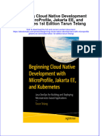Beginning Cloud Native Development With Microprofile Jakarta Ee and Kubernetes 1St Edition Tarun Telang Full Chapter