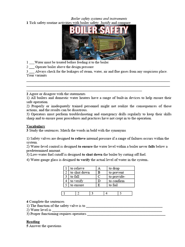 Lesson 6. Boiler Safety Systems and Instruments | PDF | Boiler | Valve