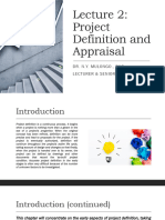 Lecture 2 Project Definition and Appraisal