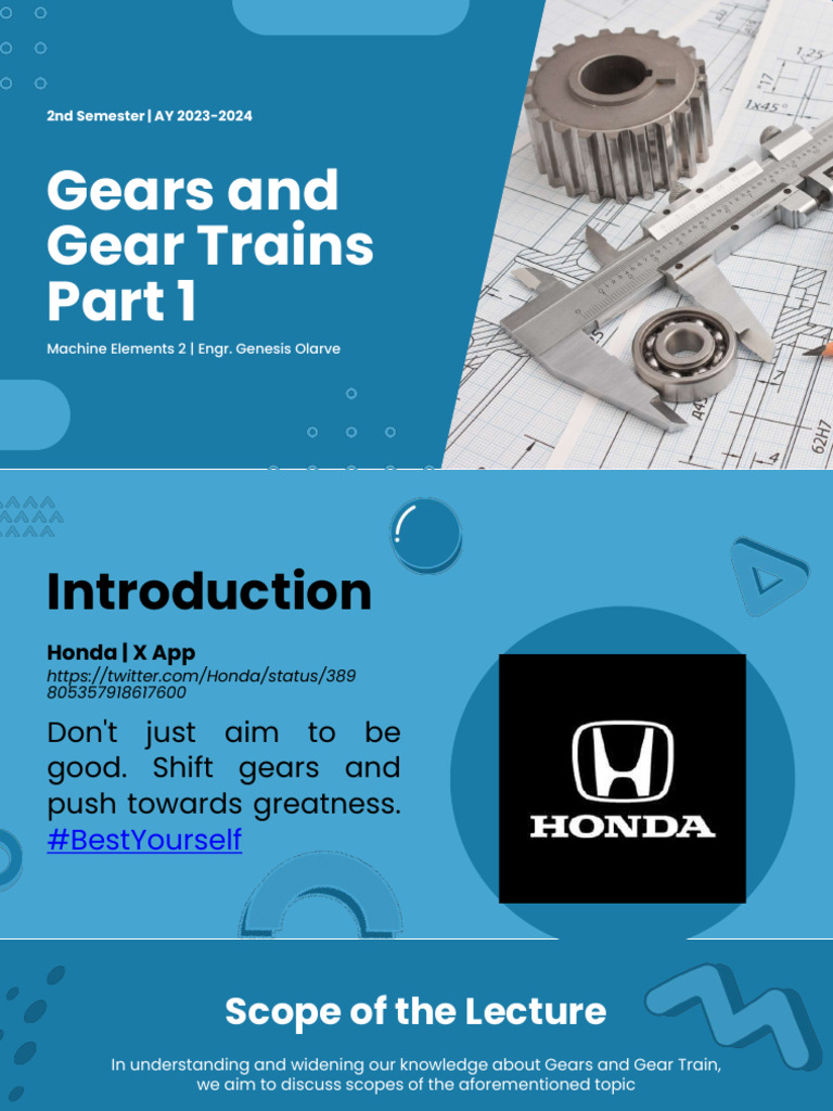 Gears and Gear Trains Part 1 | PDF | Gear | Mechanical Engineering