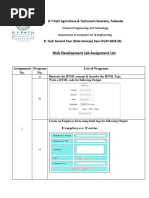 Assignmement List - WD Lab