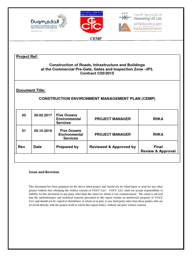 Construction Environmental Management Plan | PDF | Environmental Impact ...