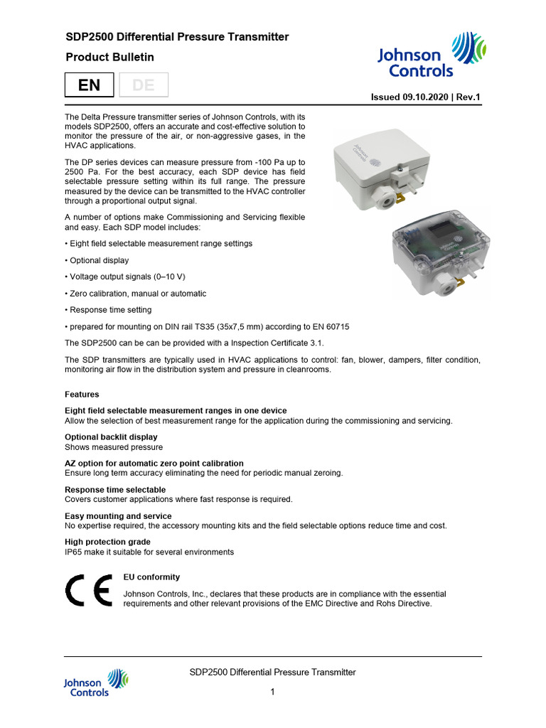 SDP2500 Differential Pressure Transmitter | PDF | Calibration ...