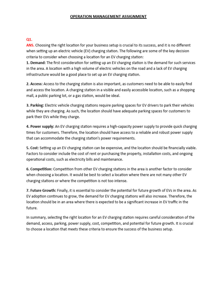 Ev Charging Station Location Strategies Pdf Retail Inventory