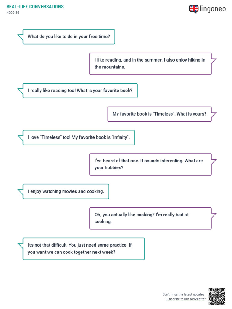 Hobbies - Dialogue | PDF | Language Arts & Discipline