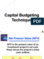 Capital Budgeting Techniques + NPV AND PI