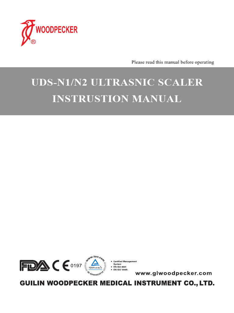 UDS-N1/N2 Ultrasonic Scaler Manual | PDF | Mouth | Dentistry