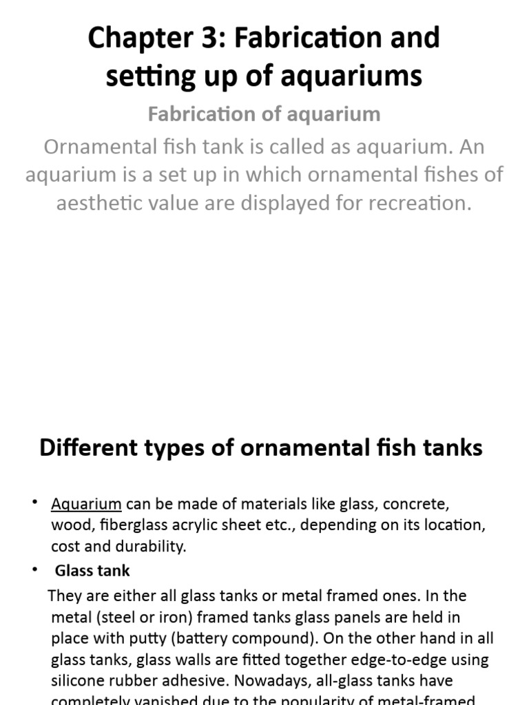 Chapter 3 Fabrication And Setting Of Aquarium Download Free Pdf
