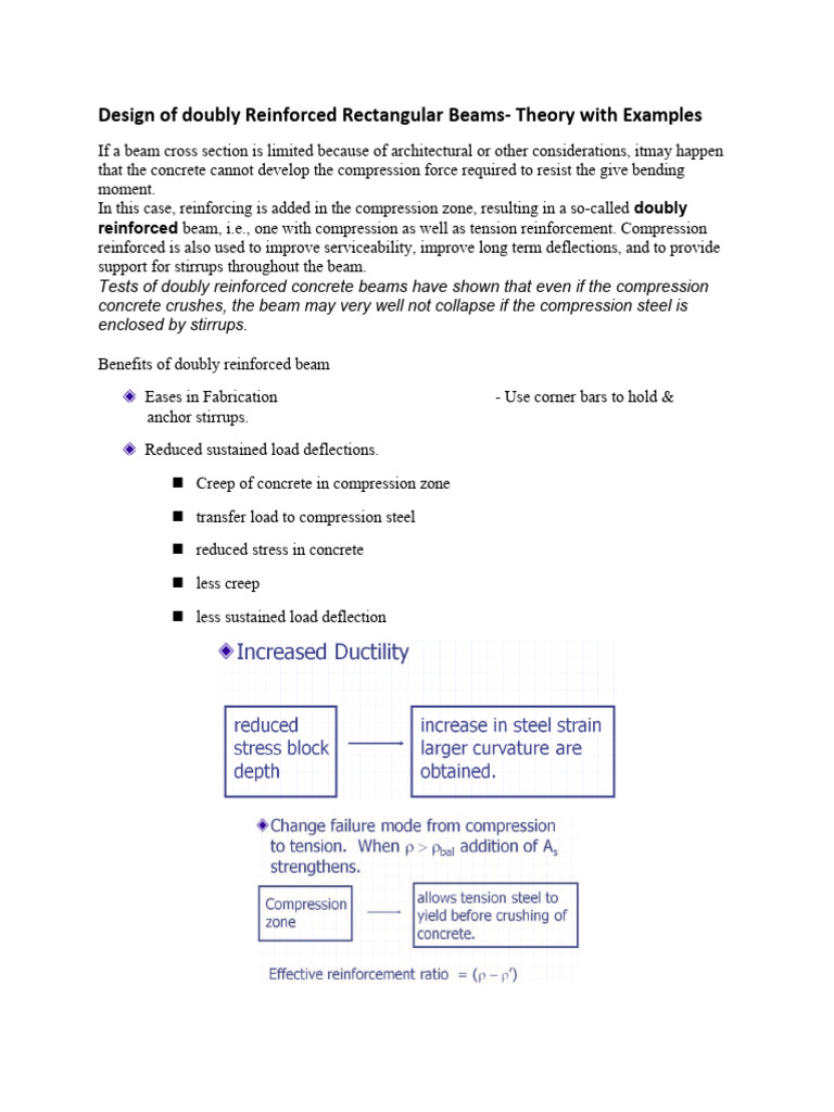 Doubly Reinforced Beam Design Guide | PDF | Technology & Engineering