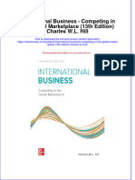 International Business Competing In The Global Marketplace 13Th Edition Charles W L Hill full chapter