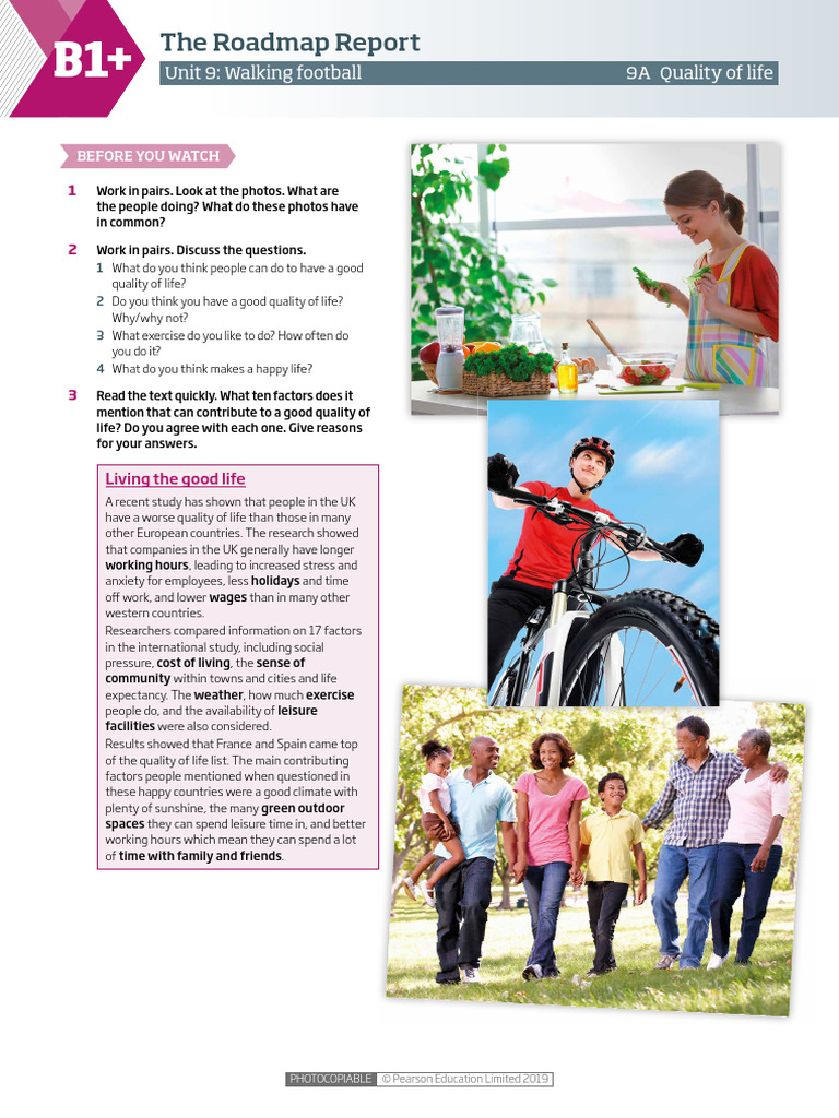 ROADMAP Report B1  Worksheet Unit (9) PDF Cost Of Living Psychology