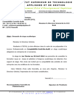 Modèle Lettre Recommandation Stage Licence