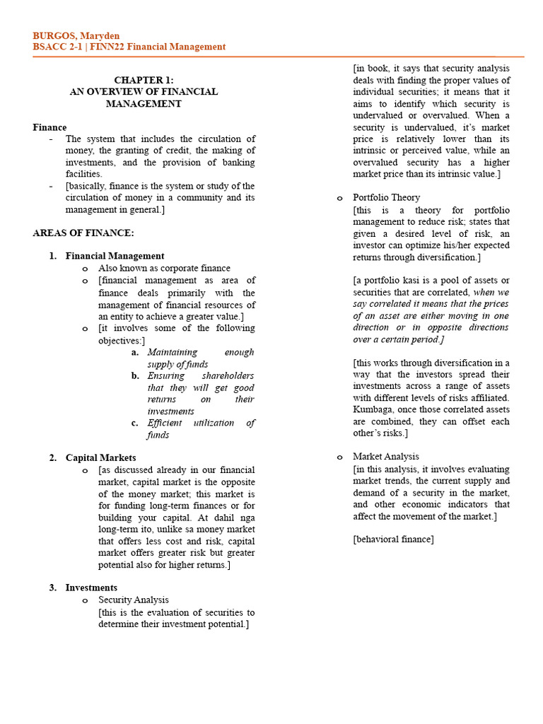 Financial Management Overview | PDF | Dividend | Investing