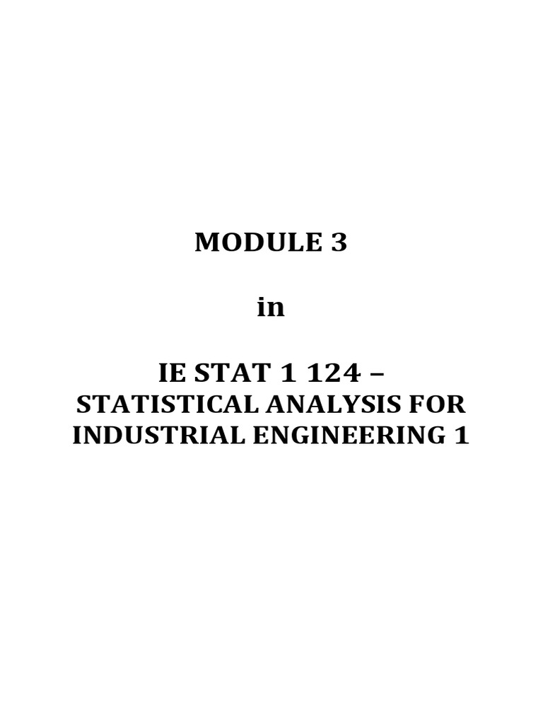 Module 3 Ie Stat 1 | PDF | Sampling (Statistics) | Standard Deviation