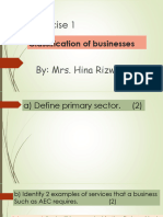 Classification of Businesses Unit 2