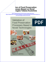 Validation of Food Preservation Processes Based On Novel Technologies Tatiana Koutchma Ebook Full Chapter