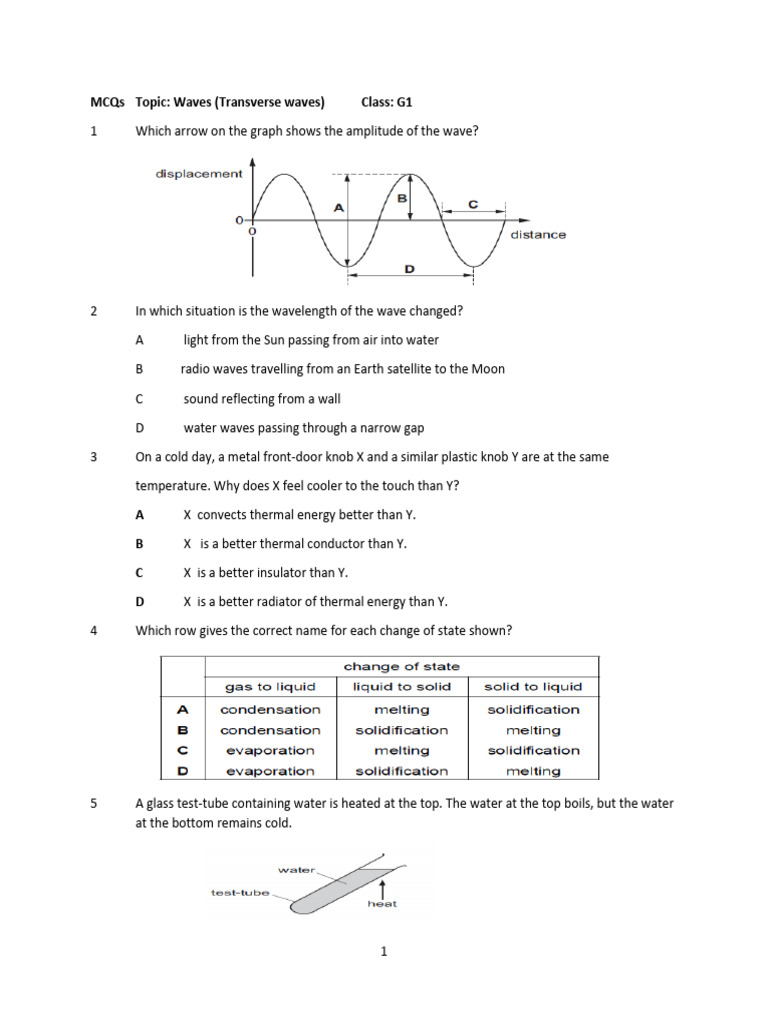 G1 Waves Frequency and Concepts Worksheet | PDF | Waves | Frequency